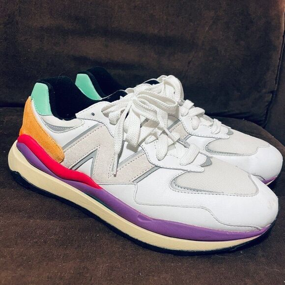 Mint Condition New Balance 57/40 White Multicolor 80s Colors 12 US Mens 46 EUR - Picture 1 of 8